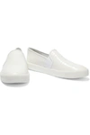 Vince Blair Croc-effect Leather Slip-on Sneakers In Optic White