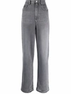 Isabel Marant Étoile Tilorsy High Waist Straight Denim Jeans In Grey