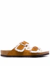 Birkenstock Shearling-lined Sandals In 褐色