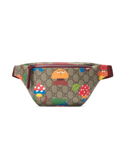 Gucci Kids' Gg Supreme Woodland Character Print Belt Bag In Multicoloured