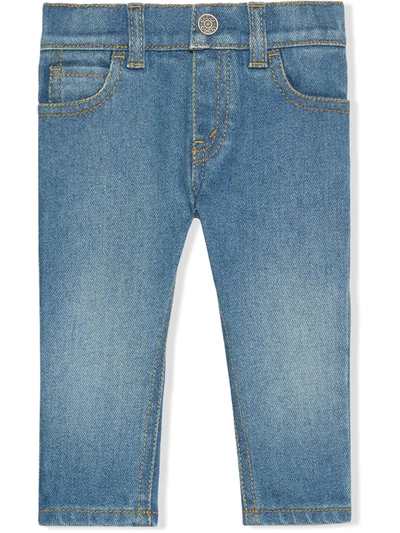 Gucci Babies' Cat-motif Jeans In Blue