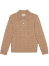 GUCCI SQUARE G KNIT WOOL POLO JUMPER