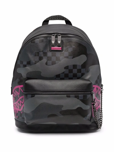 Sprayground Kid Kids' Camouflage Checkered Print Backpack In Black