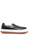 SUNNEI PANELLED SLIP-ON LEATHER SNEAKERS