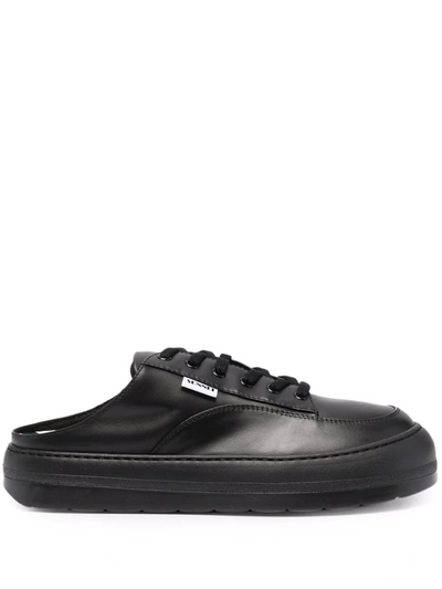 Sunnei Dreamy Sabot Slip-on Leather Trainers In Black