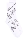 Golden Goose Scribble-print Socks In 白色