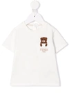 FENDI TEDDY BEAR LOGO-EMBROIDERED POCKET T-SHIRT