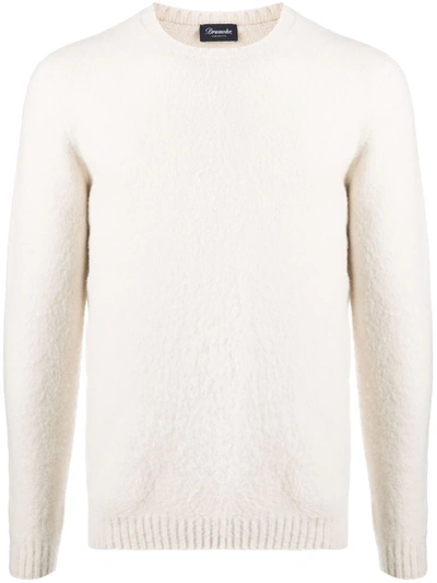 Drumohr Crewneck Wool Jumper In White