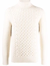 Drumohr Roll Neck Wool Jumper In White