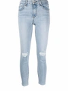 Rag & Bone Cate Ripped Frayed Ankle Skinny Jeans In 蓝色