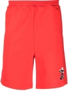 Helmut Lang Figure Logo-print Shorts In 红色