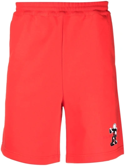 Helmut Lang Figure Logo-print Shorts In Red