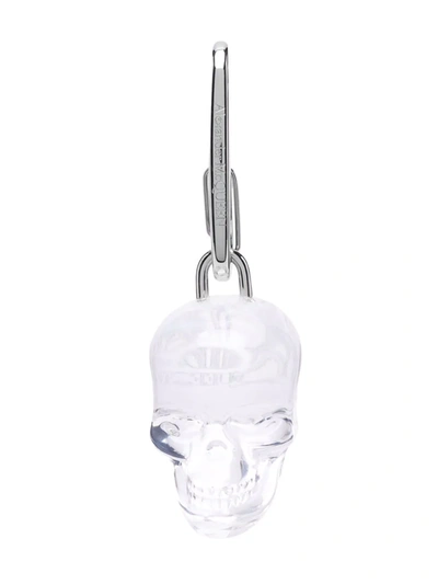 Alexander Mcqueen Skull-embellished Keychain In 银色