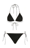 Oseree Crystal Embellished Triangle Bikini In Green,blue
