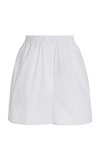 The Frankie Shop Lui Organic Cotton-poplin Boxer Shorts In White