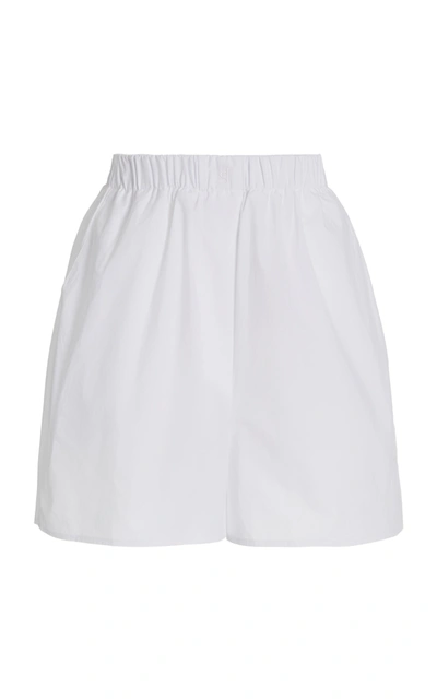 The Frankie Shop Lui Organic Cotton-poplin Boxer Shorts In White