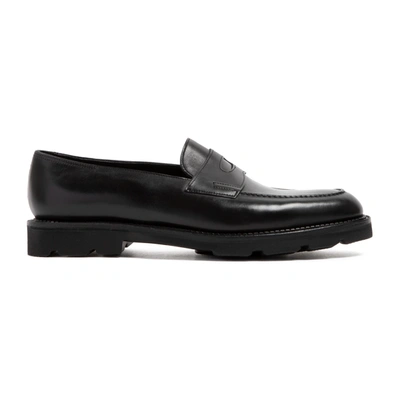 John Lobb Lopez Leather Penny Loafers In R Black