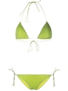 Oseree Lurex-detail Halterneck Bikini In Grün