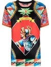 Dolce & Gabbana Short-sleeved Carretto-print Twill T-shirt In Rot