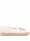 Kenzo Tiger-embroidery Flat Espadrilles In Pink & Purple