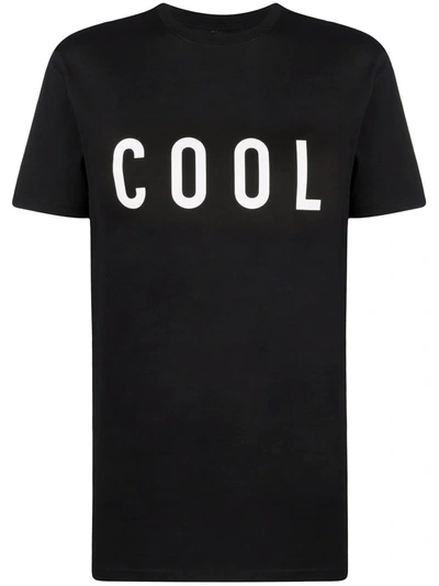 Dsquared2 Black Slogan-print Short-sleeve T-shirt In Multi-colored