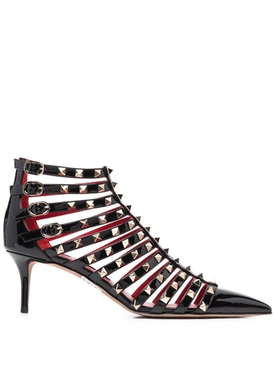 Valentino Garavani Rockstud Strappy Pumps In Black