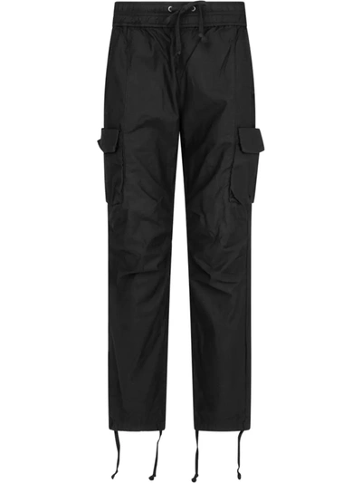 John Elliott Slim-fit Cotton Drawstring Cargo Trousers In Black