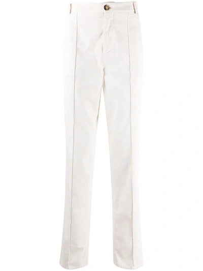 Brunello Cucinelli Straight-leg Cotton Trousers In Neutrals