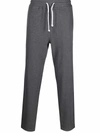 Brunello Cucinelli Drawstring Waist Cropped Track Pants In Grey