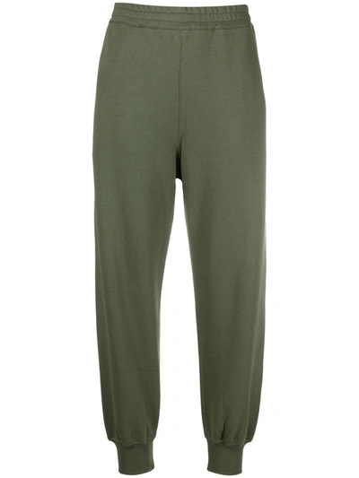 Alexander Mcqueen Logo-print French Cotton-terry Track Pants In Army Green