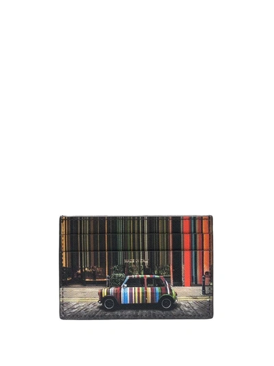 Ps By Paul Smith Striped-car Cardholder In Black