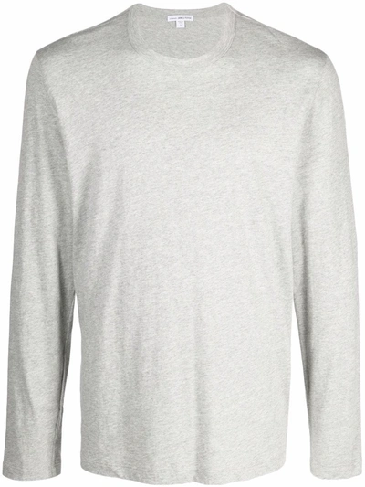 James Perse Melange-effect T-shirt In Grey
