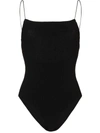 Totême Smocked-details Swimsuit In Black