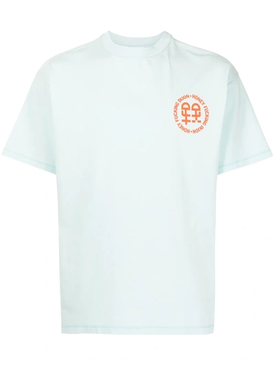 Honey Fucking Dijon Logo-print Cotton T-shirt In Blue