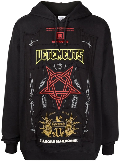 パーカー・フーディ VETEMENTS graphic-print long-sleeve hoodie Vetements Graphic-print Long-sleeve Hoodie In Black | ModeSens