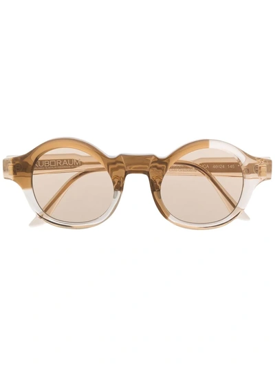 Kuboraum L4 Bm Round-frame Glasses In Nude