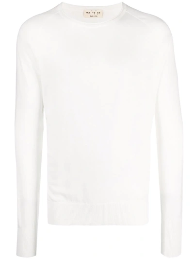 Ma'ry'ya Knitted Cotton-blend Jumper In White