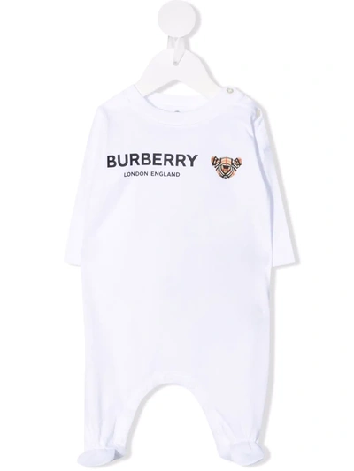 Burberry Babies' Thomas Bear Pyjamas In White