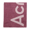 Acne Studios Toronto Logo-intarsia Wool-blend Scarf In Wine Red Beige