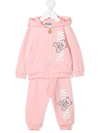 Moschino Baby Teddy Hoodie And Sweatpants Set In Pink