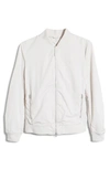 Allsaints Mens Chateau Grey Bassett Cotton-blend Bomber Jacket S In Chateau Grey