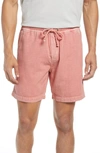 Marine Layer Saturday Beach Cotton Drawstring Shorts In Dusty Peach