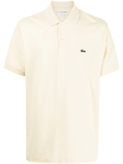 Lacoste Logo-embroidered Polo Shirt In Nude