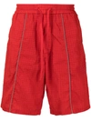 Iceberg Check-print Track Shorts In Rot