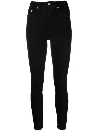 Calvin Klein Jeans Est.1978 High-rise Skinny Trousers In Jet Black