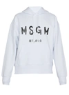 Msgm Logo-print Pullover Hoodie In White