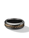 David Yurman Classic Inset Band Ring In Silver