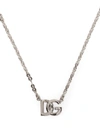 Dolce & Gabbana Logo-plaque Chain Necklace In Silber