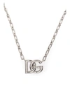 Dolce & Gabbana Logo-plaque Chain Necklace In Silber