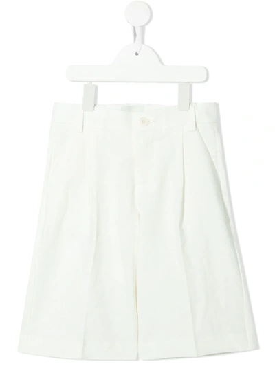 Fendi Kids' Knee-length Linen Shorts In White